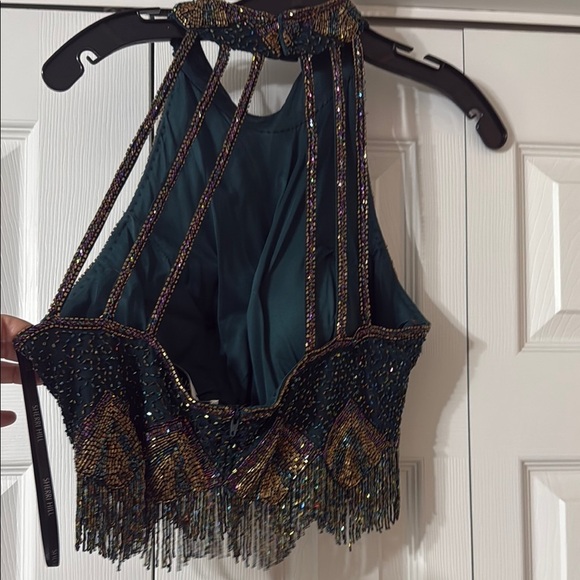 Sherri Hill Black and Gold Prom Dress - Picture 5 of 9